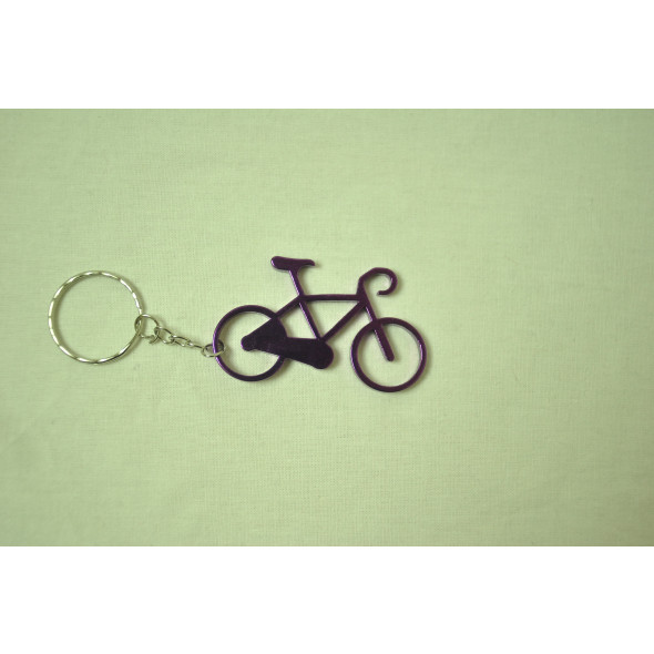Prívesok na kľúče - bicykel, fialový