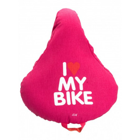 Kryt sedla Liix I love my bikes, ružový